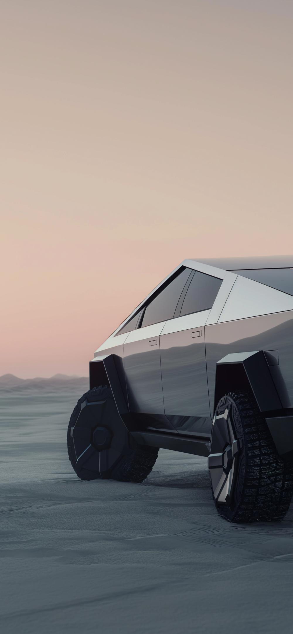 Download Tesla Cybertruck Desert Sunset