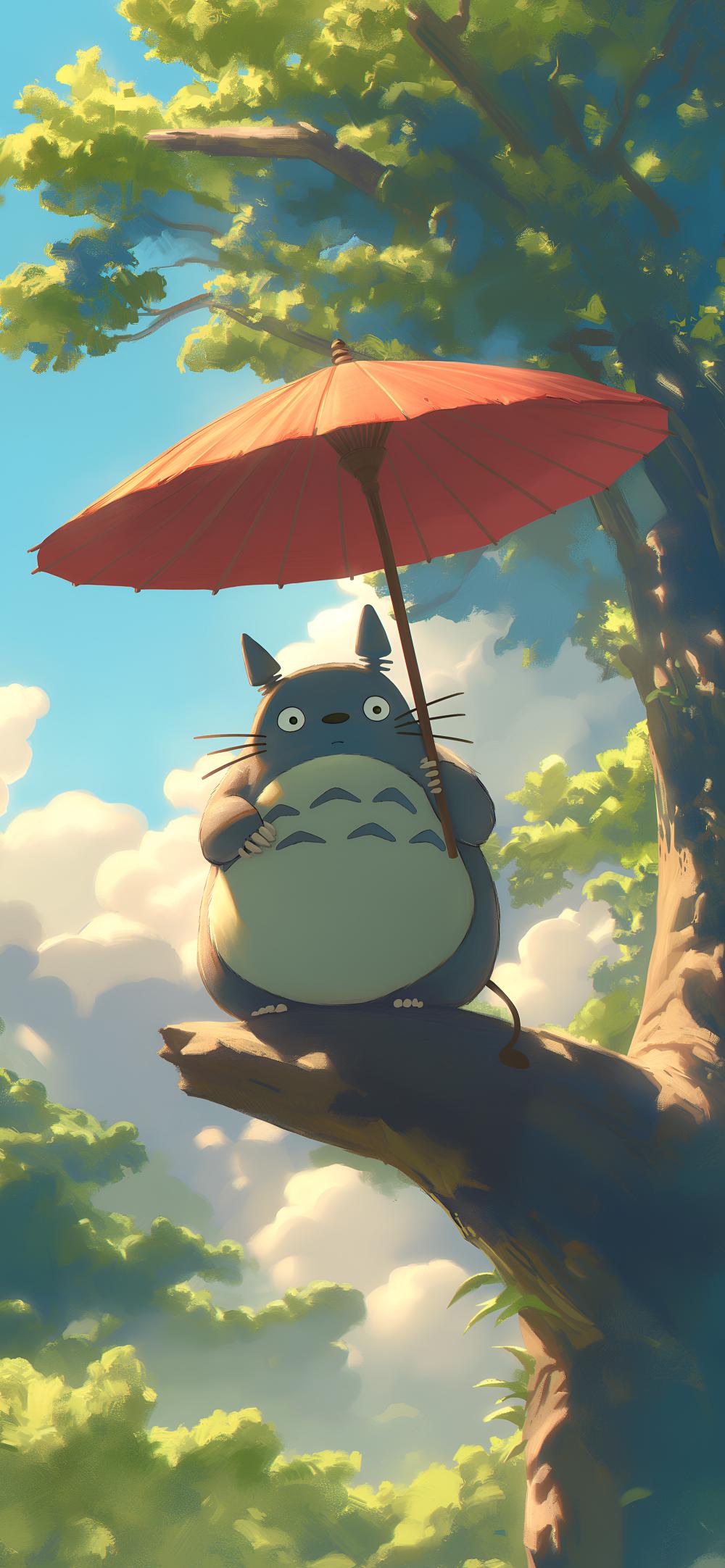 Download Studio Ghibli Totoro Under Umbrella