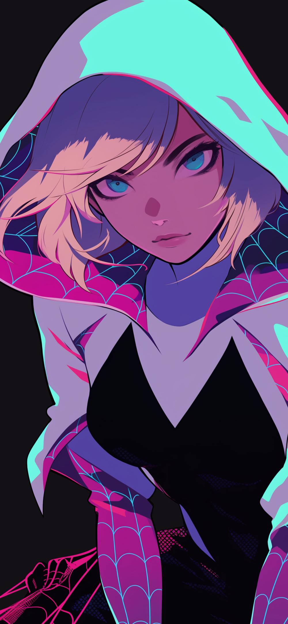 Download Spider Gwen Neon Hoodie Amoled