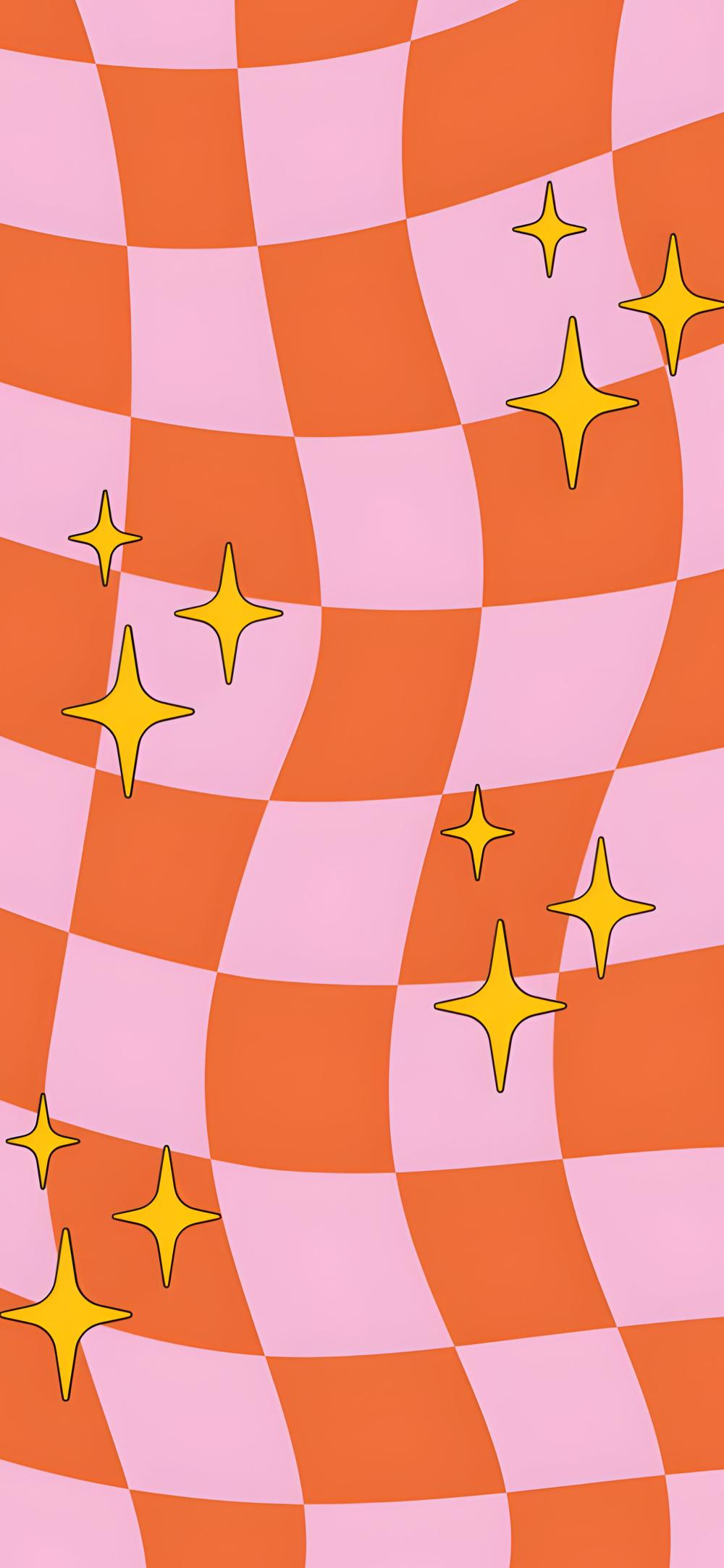 Download Orange And Pink Checkered