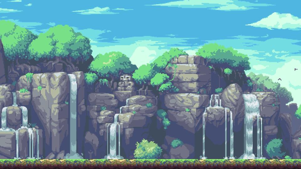 Download waterfalls animated  pixel