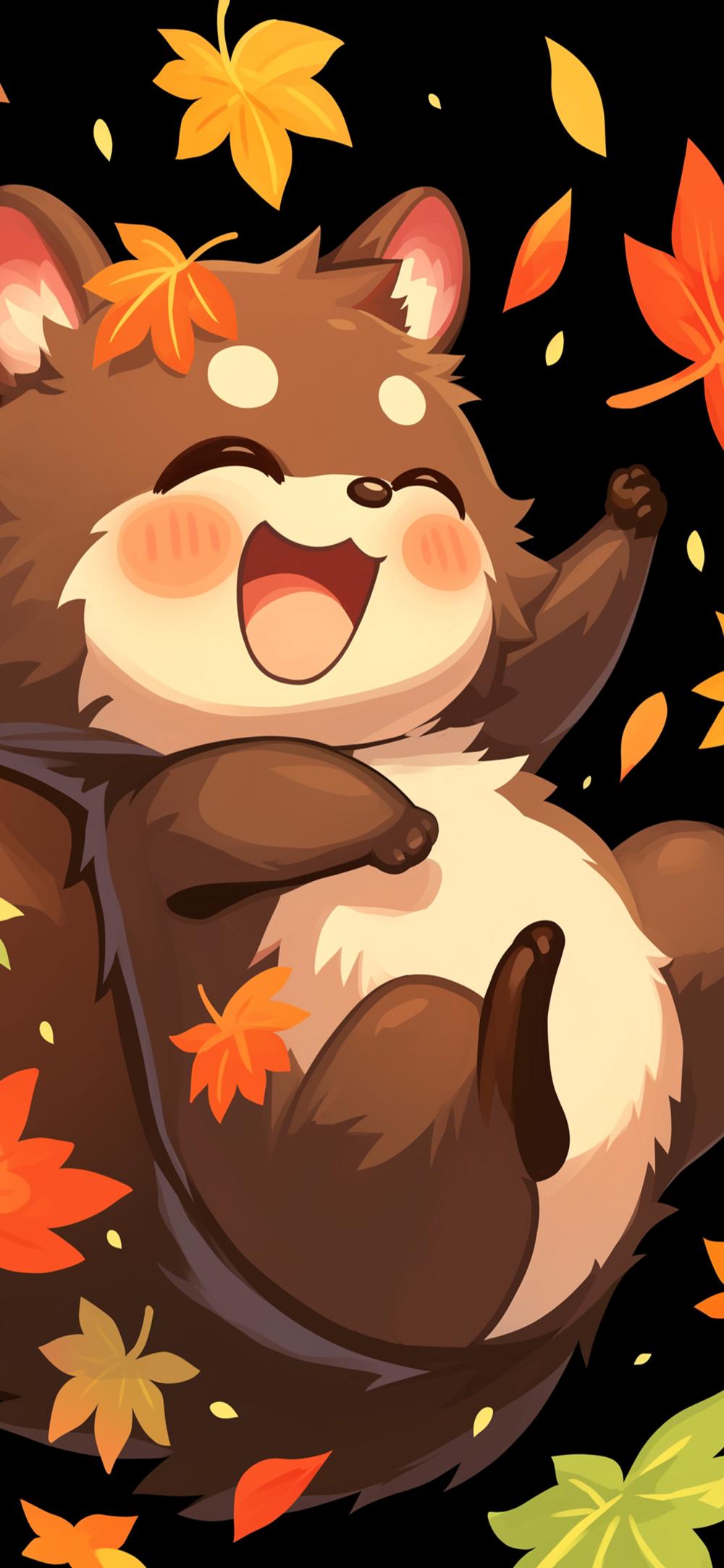 Download Red Panda Cute Autumn Wallpaper