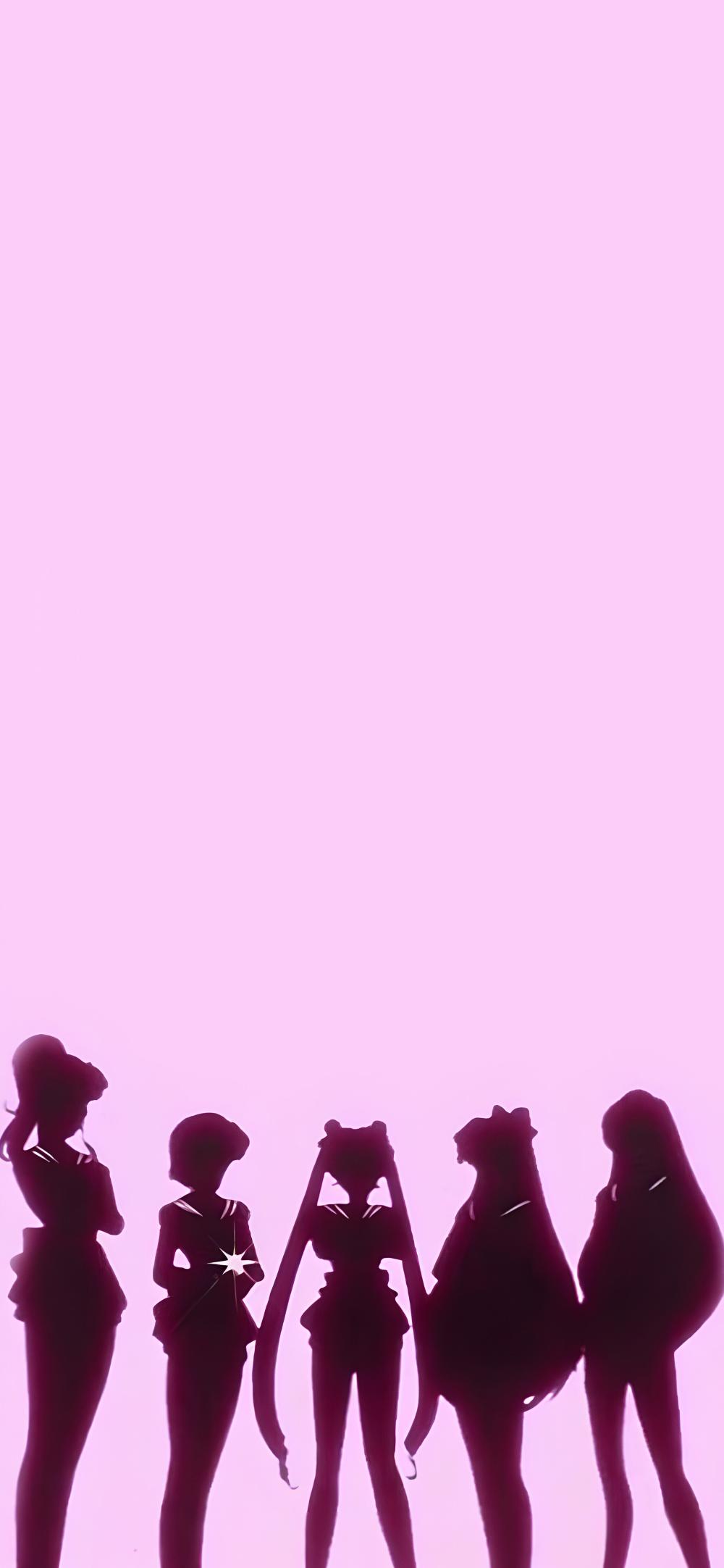 Download Sailor Moon Silhouettes Pink