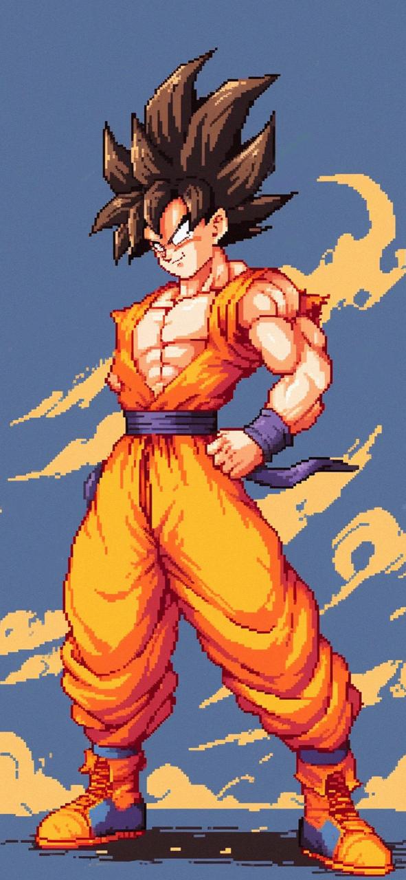 Download Pixel Goku Vintage Art