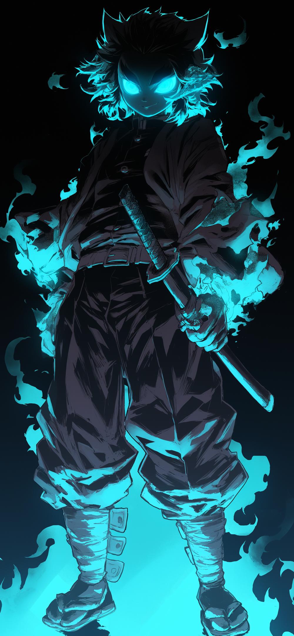 Download Demon Slayer Inosuke Fiery Blue