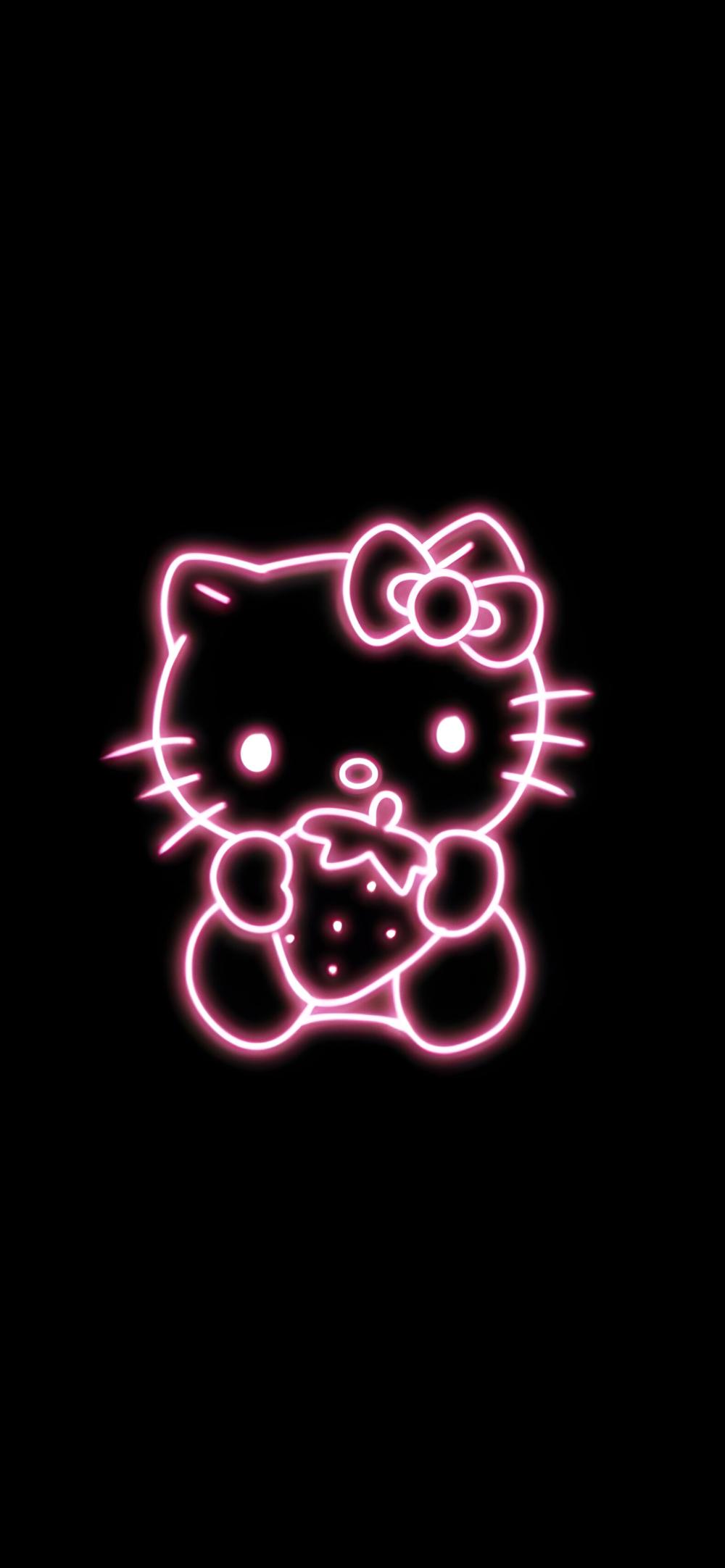 Download Pink Neon Hello Kitty