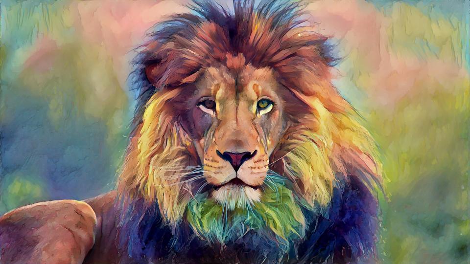 Download lion painting animals wildlife