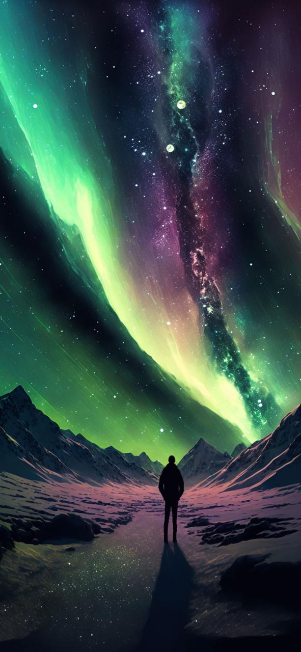 Download Man Northern Lights Abstract 2