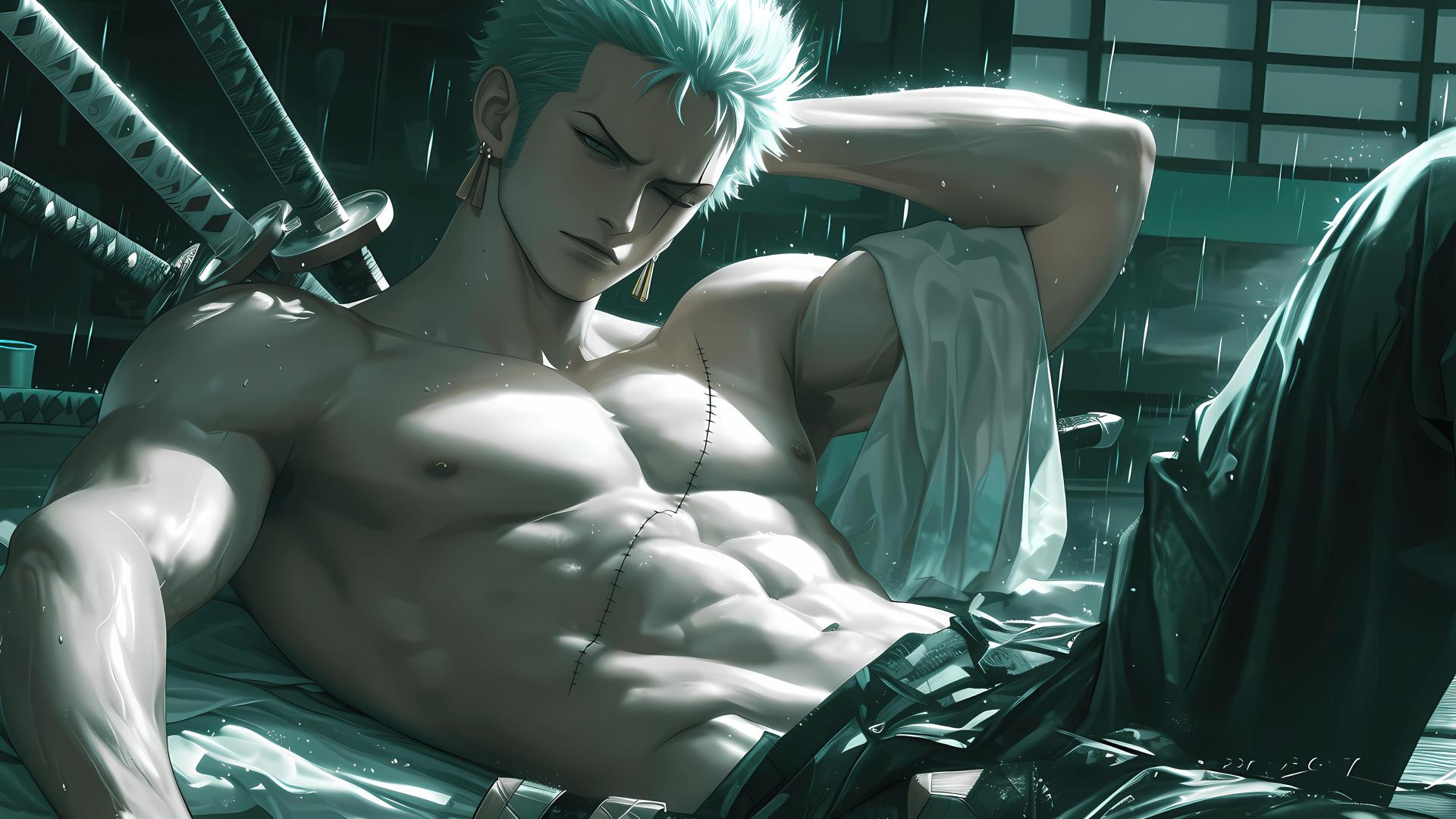 Download Roronoa Zoro Green aesthetic