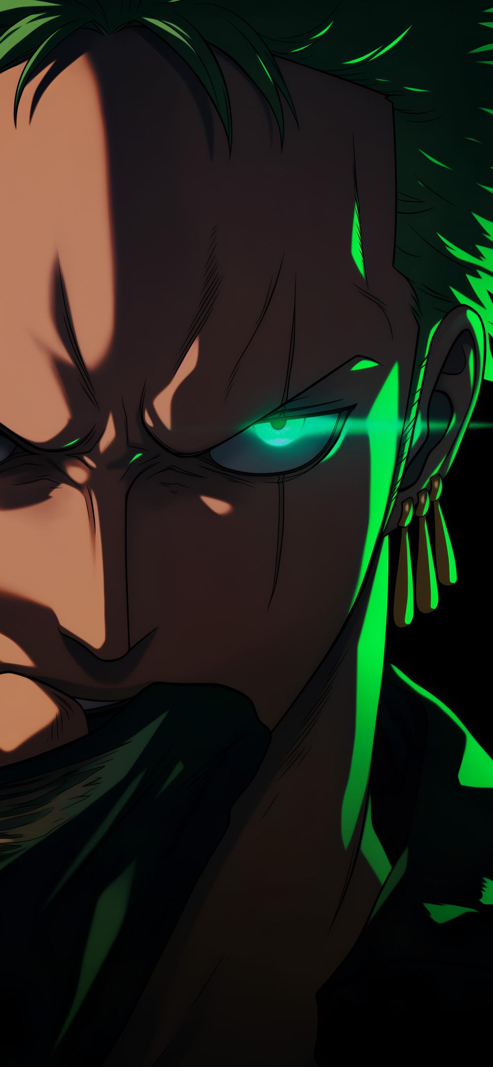 Download Zoro Glowing Green Eyes Intense