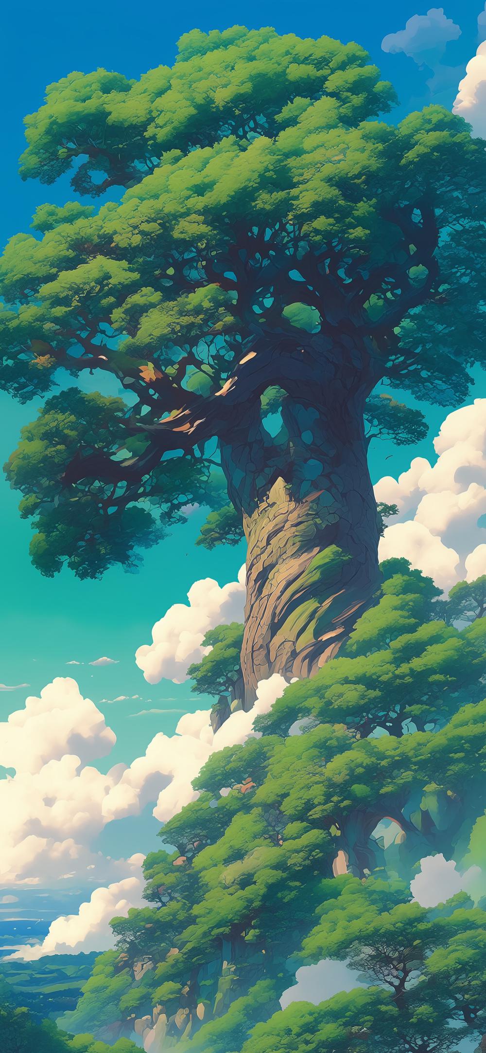 Download Fantasy Tree Scenery Ghibli Style