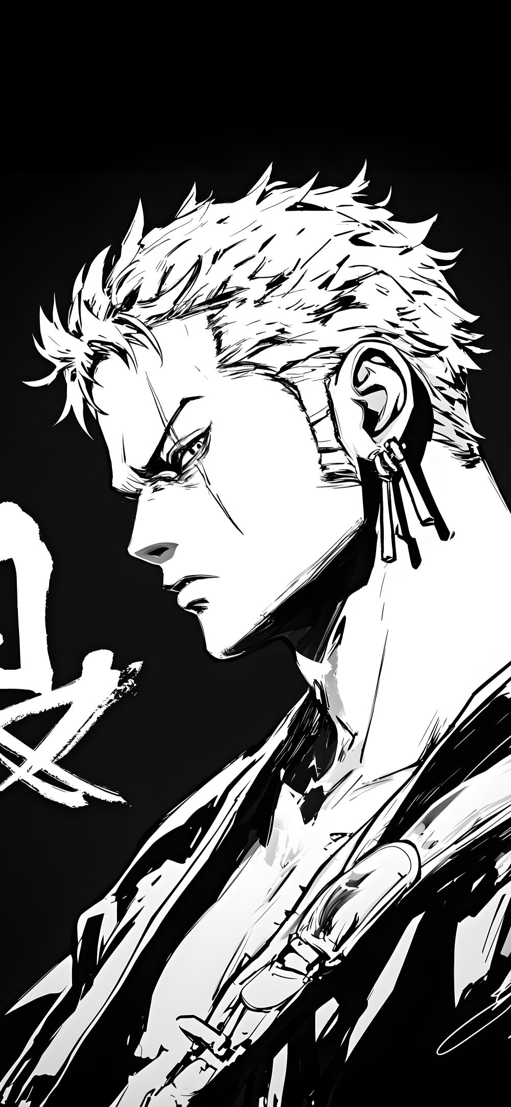 Download Roronoa Zoro Black White