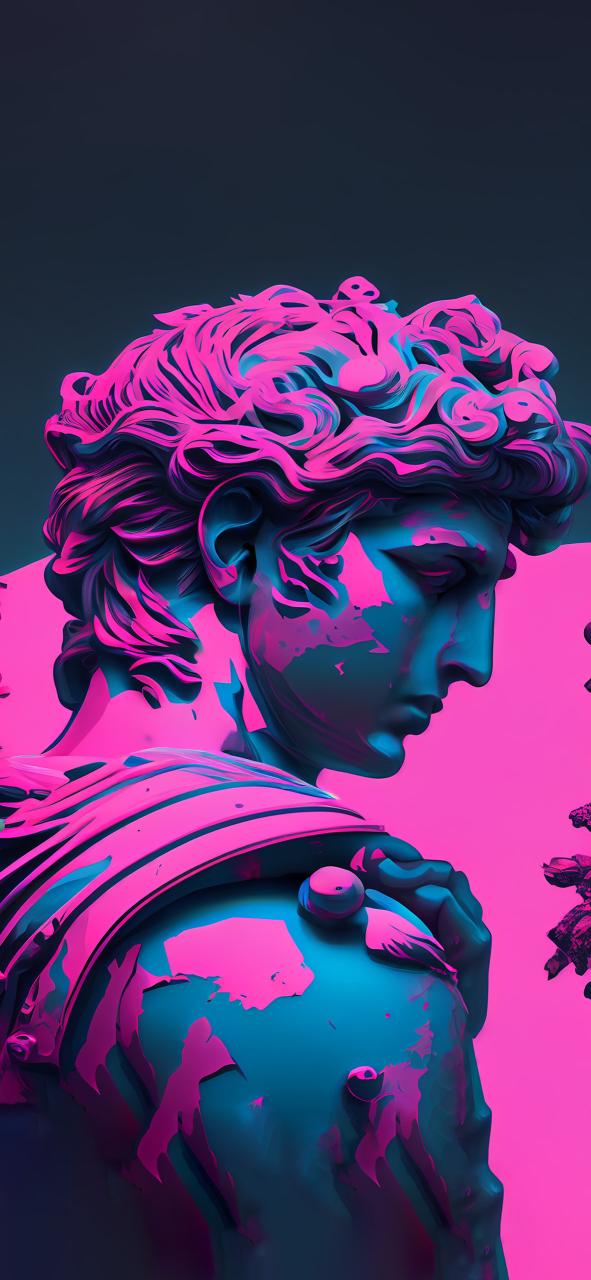 Download Vaporwave Michelangelo Statue