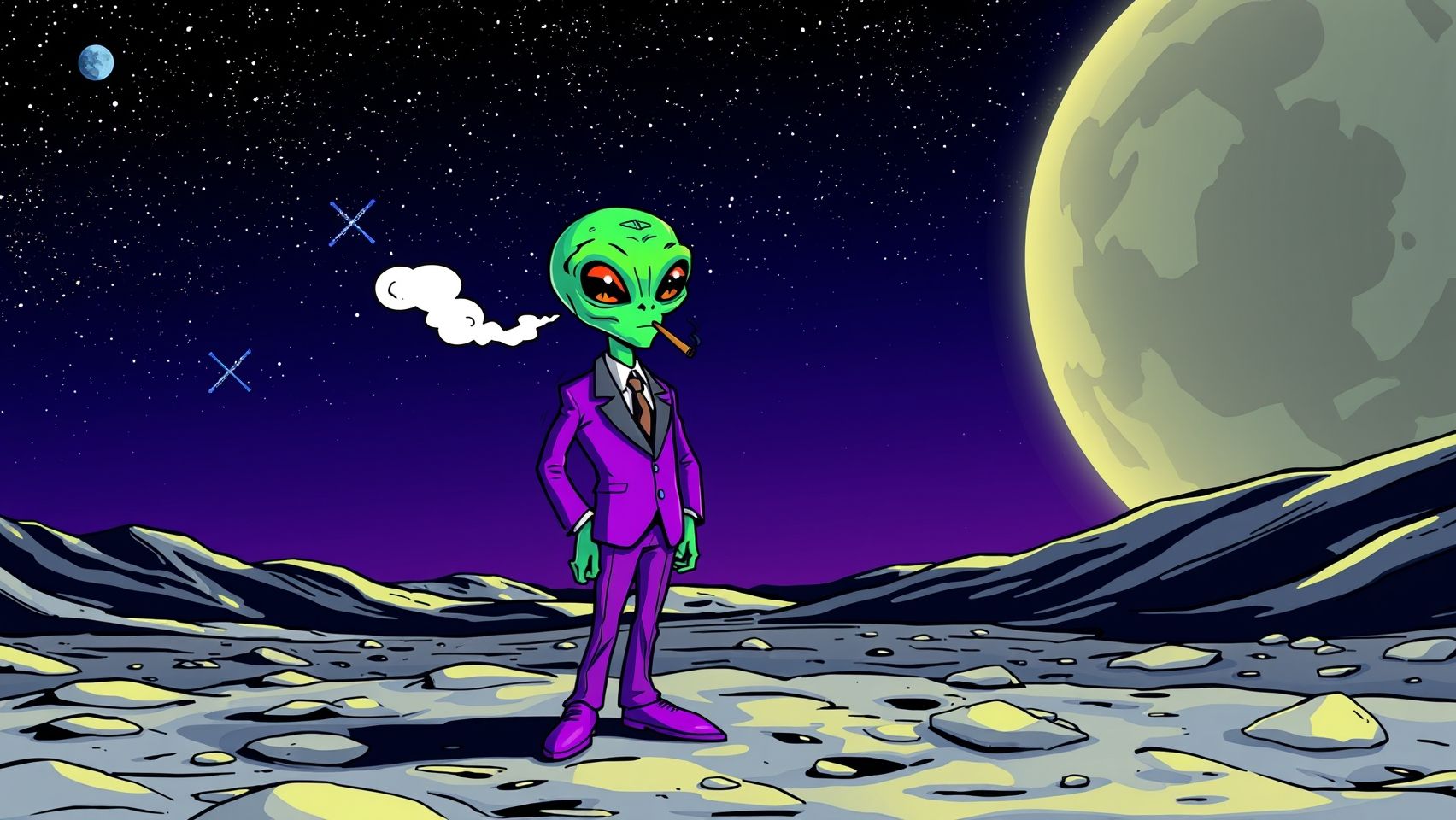 Download 90s Alien Comic In A Suit