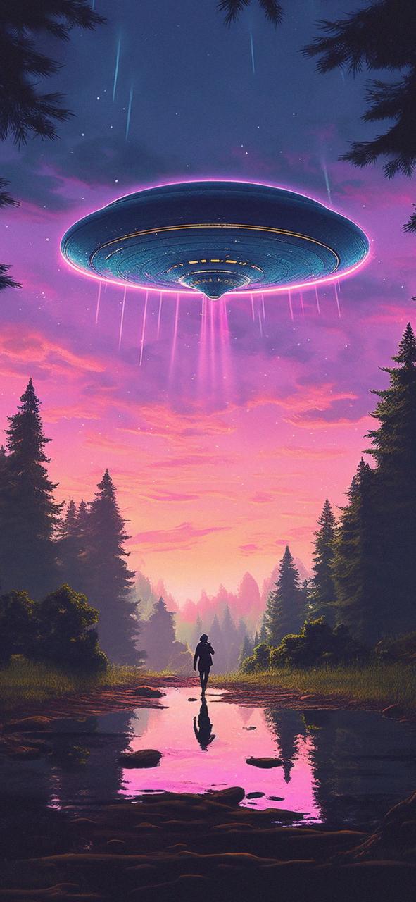 Download Ufo Above The Forest Art