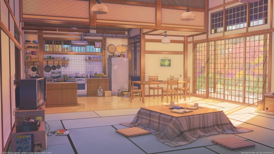 Download anime room kitchen inside