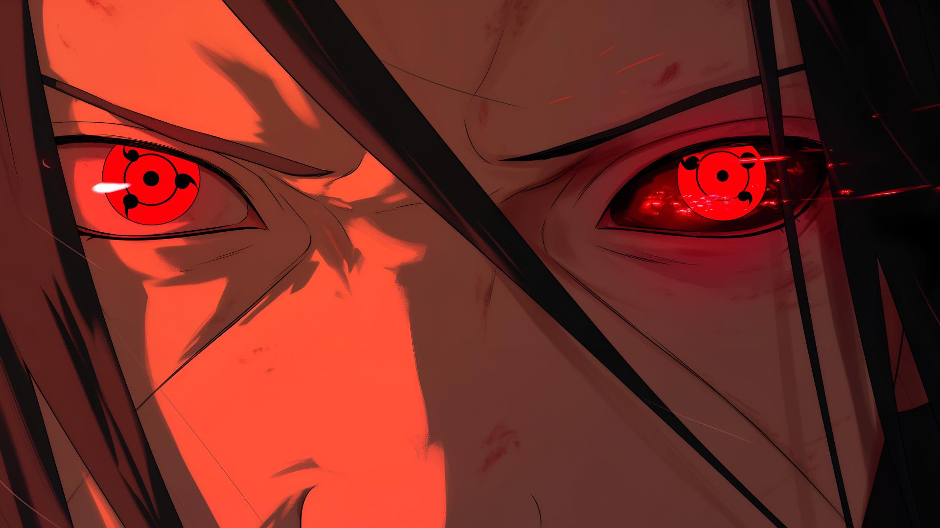 Download Naruto Itachi Eyes Closeup Desktop Wallpaper 4k