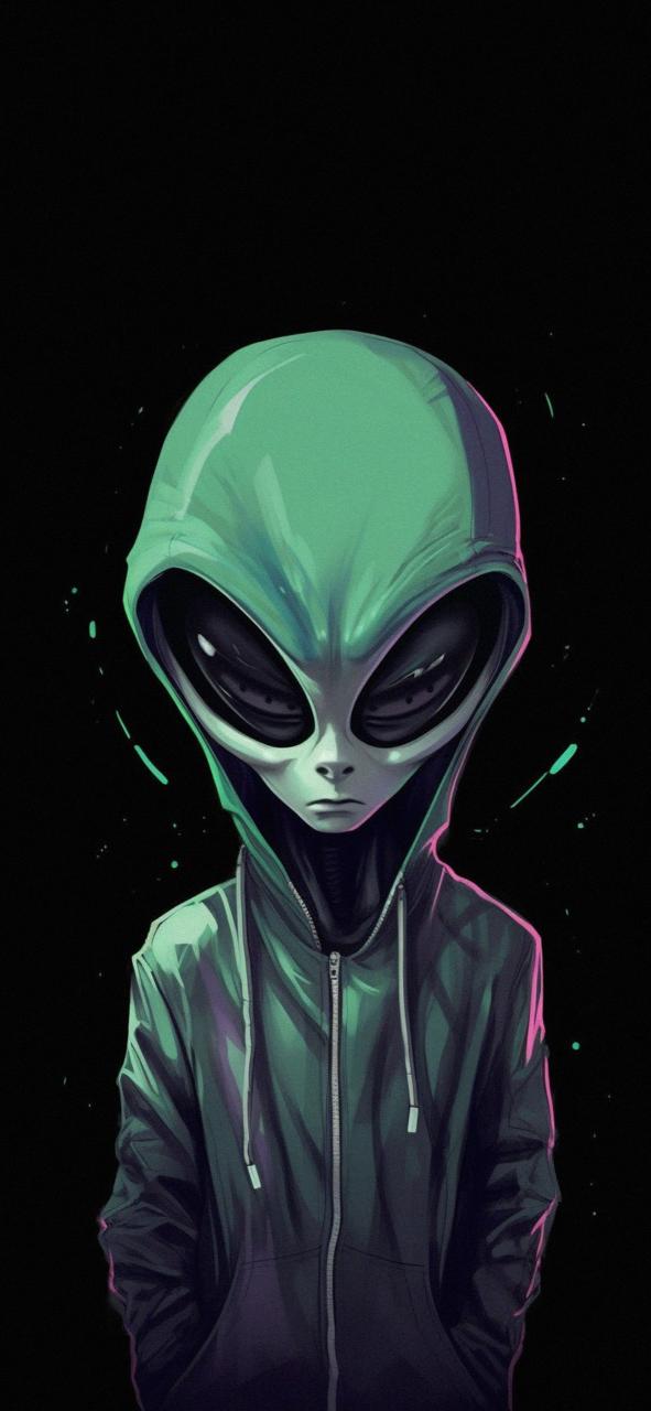 Download Hooded Green Alien Black