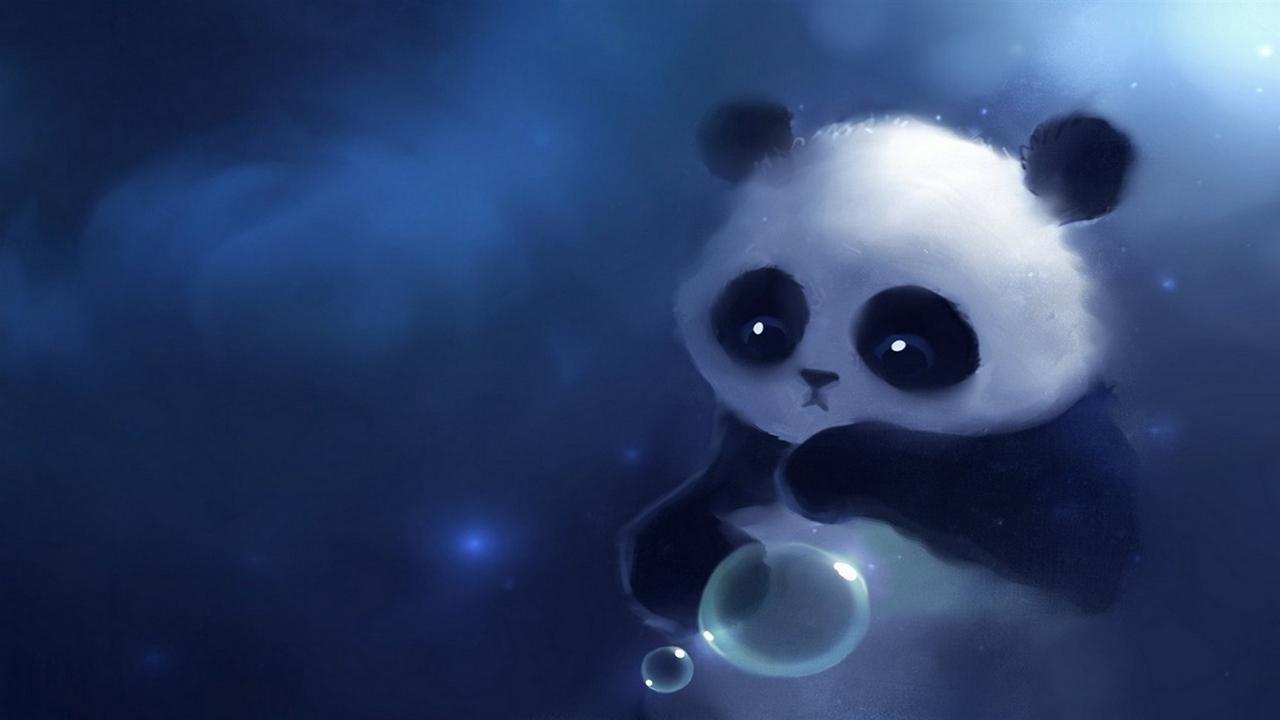 Download White and Black Panda Cartoon Character