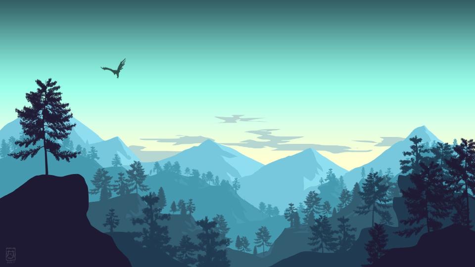 Download minimalistic landscape mountains forest