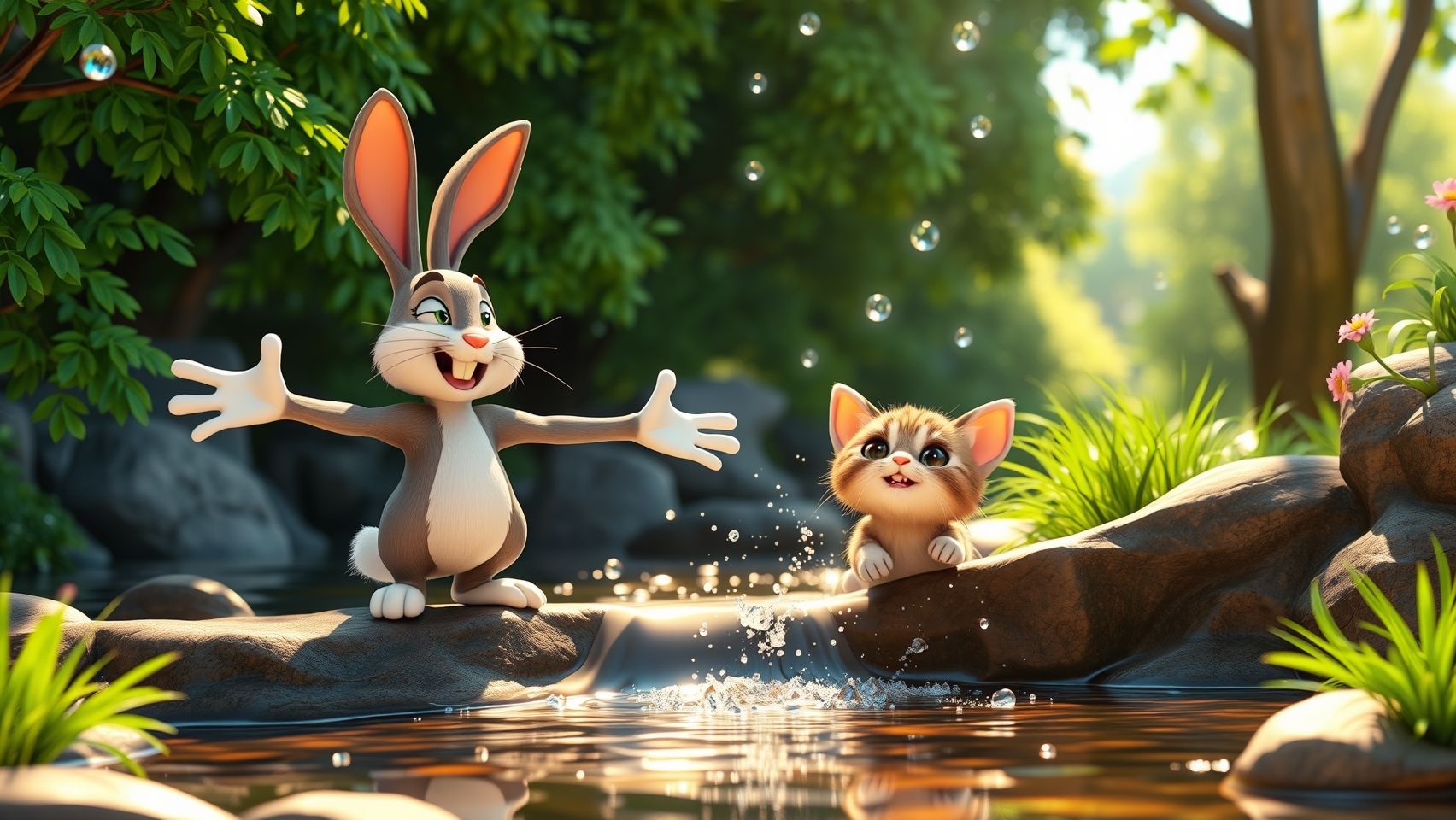 Download A Brave Quickmoving 3d Cartoon Rabbit