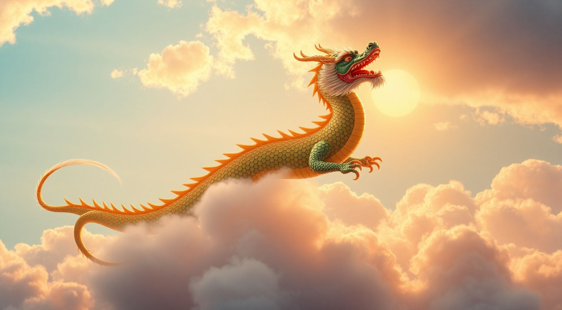 Download A Chinese Dragon In The Clouds