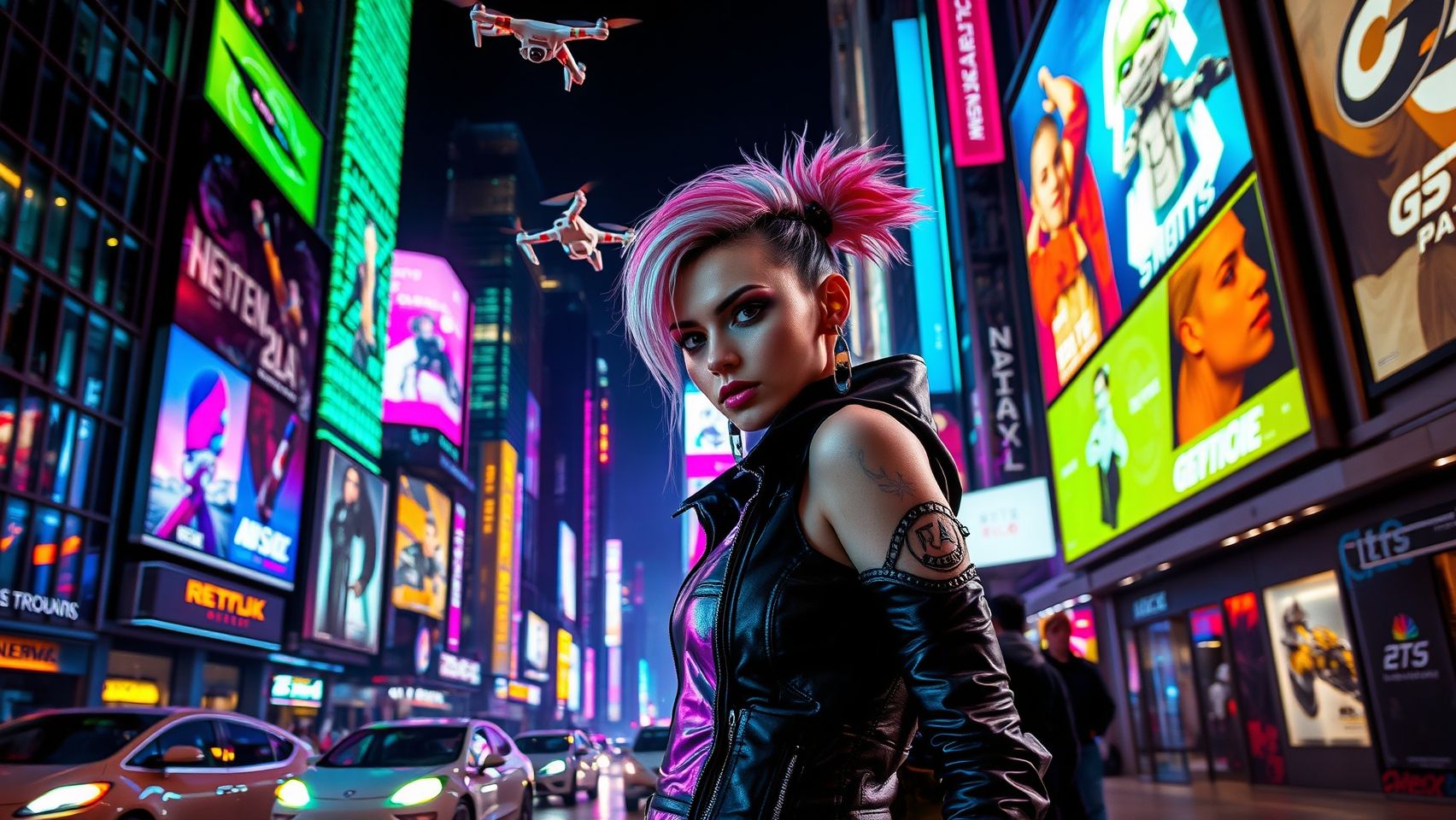 Download A Cyberpunk Character In A Hightech