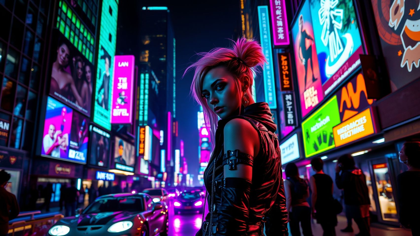 Download A Cyberpunk Character In A Hightech