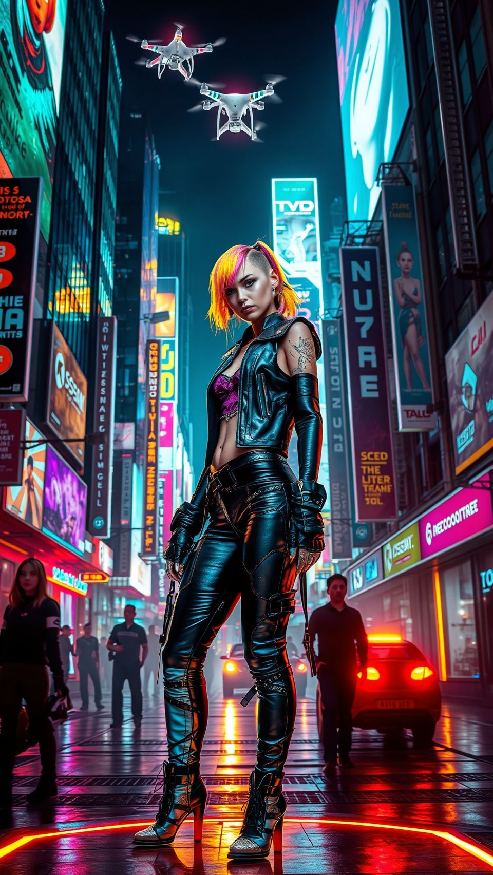 Download A Cyberpunk Character In A Hightech