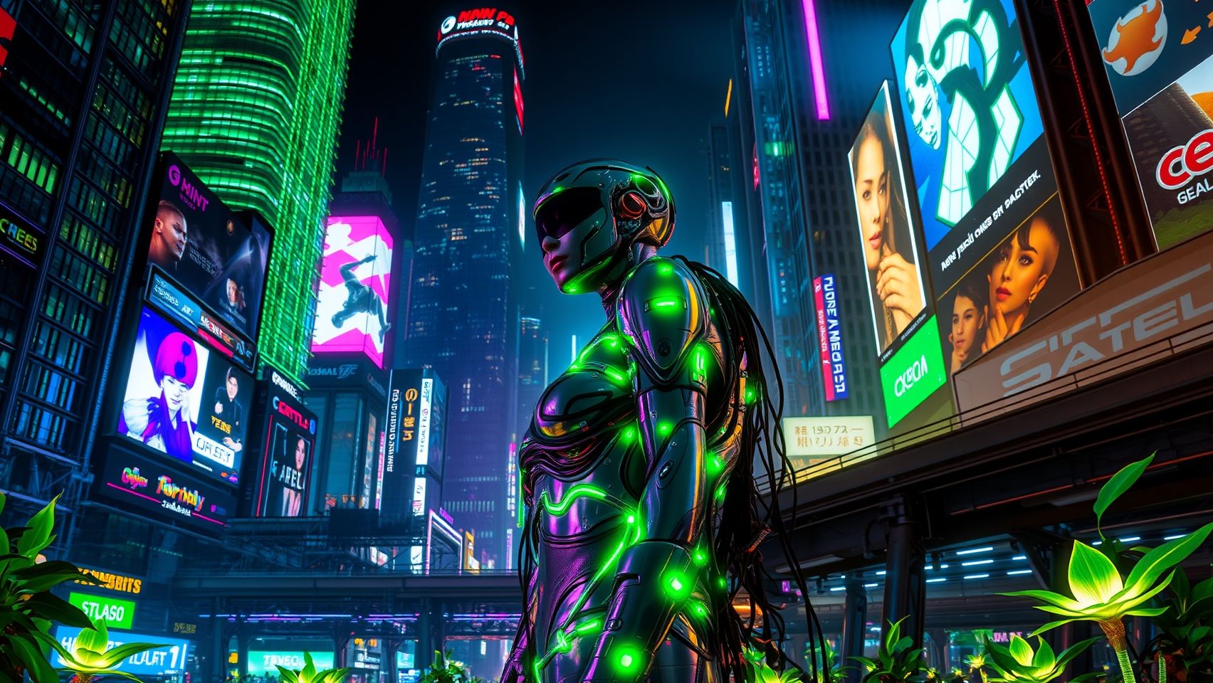 Download A Cyberpunk Character In A Hightech