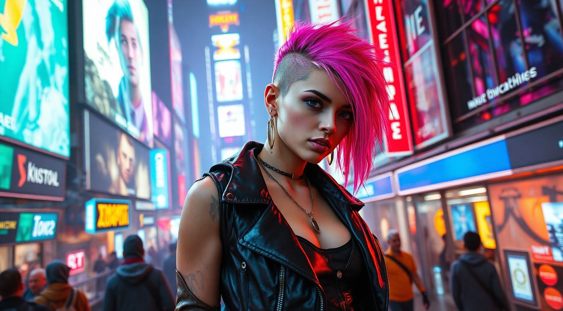 Download A Cyberpunk Character In A Hightech