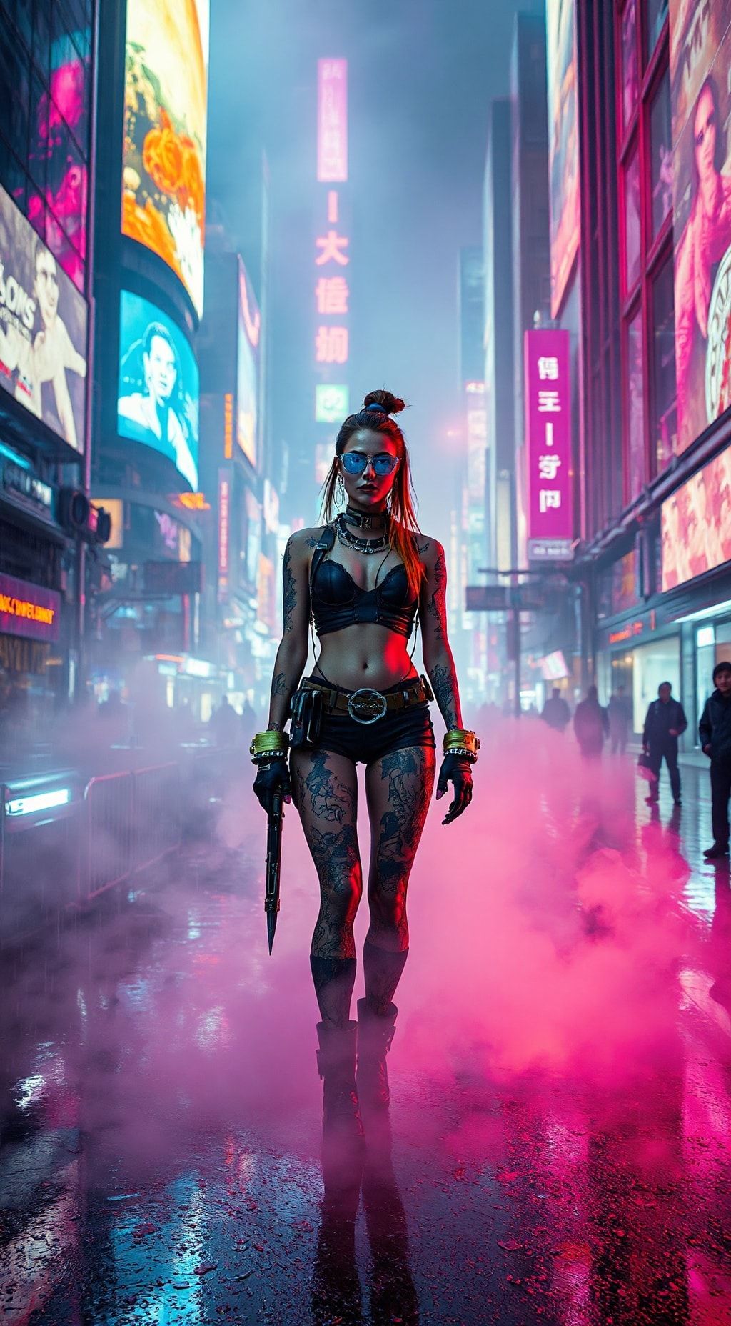 Download A Cyberpunk Character In A Hightech