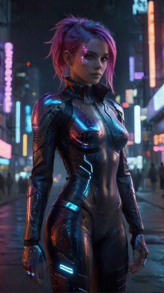 Download A Cyberpunk Character In A Hightech