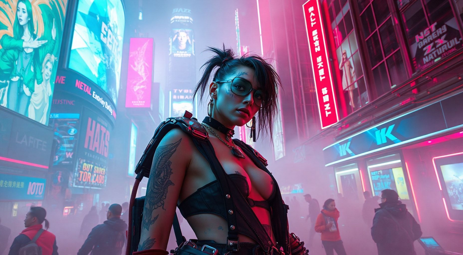 Download A Cyberpunk Character In A Hightech