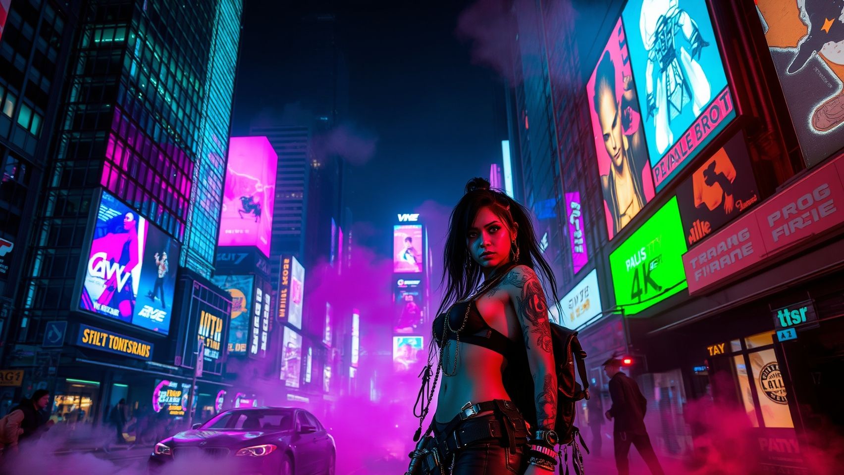 Download A Cyberpunk Character In A Hightech