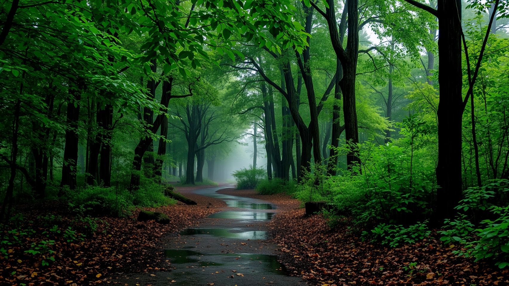 Download A Forest In A Rainy Day