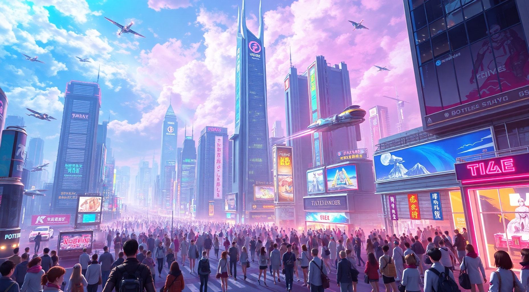 Download A Futuristic Anime City