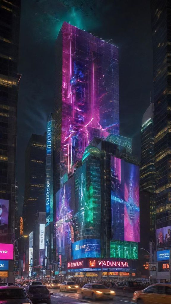 Download A Futuristic Cityscape With Neon Lights