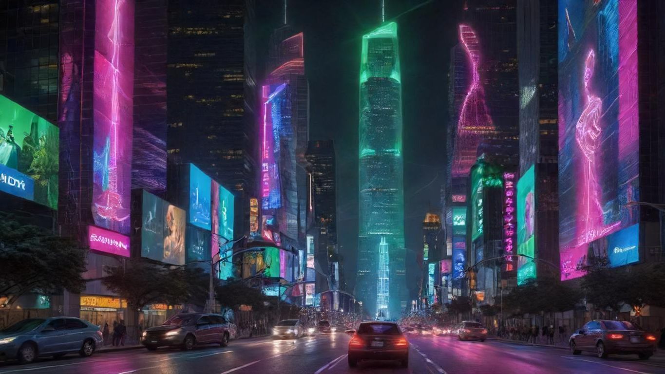 Download A Futuristic Cityscape With Neon Lights