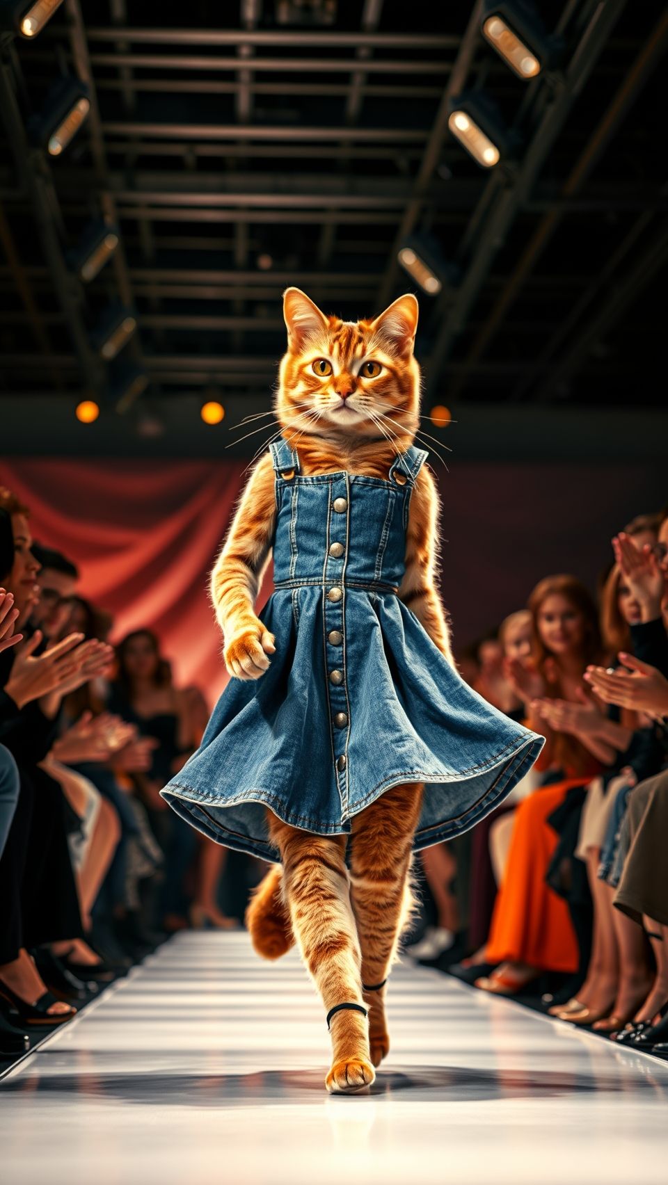 Download A Humanshaped Cat Walks Through The