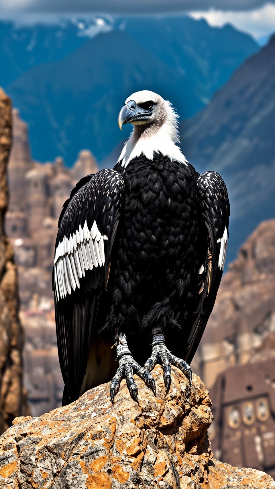 Download A Majestic Andean Condor Perches Confidently