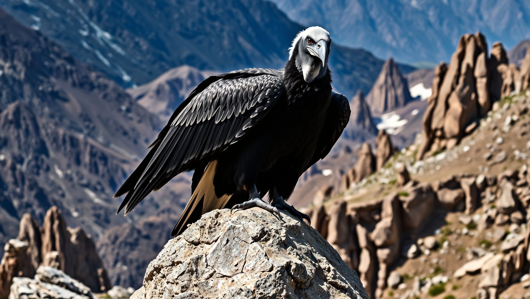 Download A Majestic Andean Condor Perches Confidently