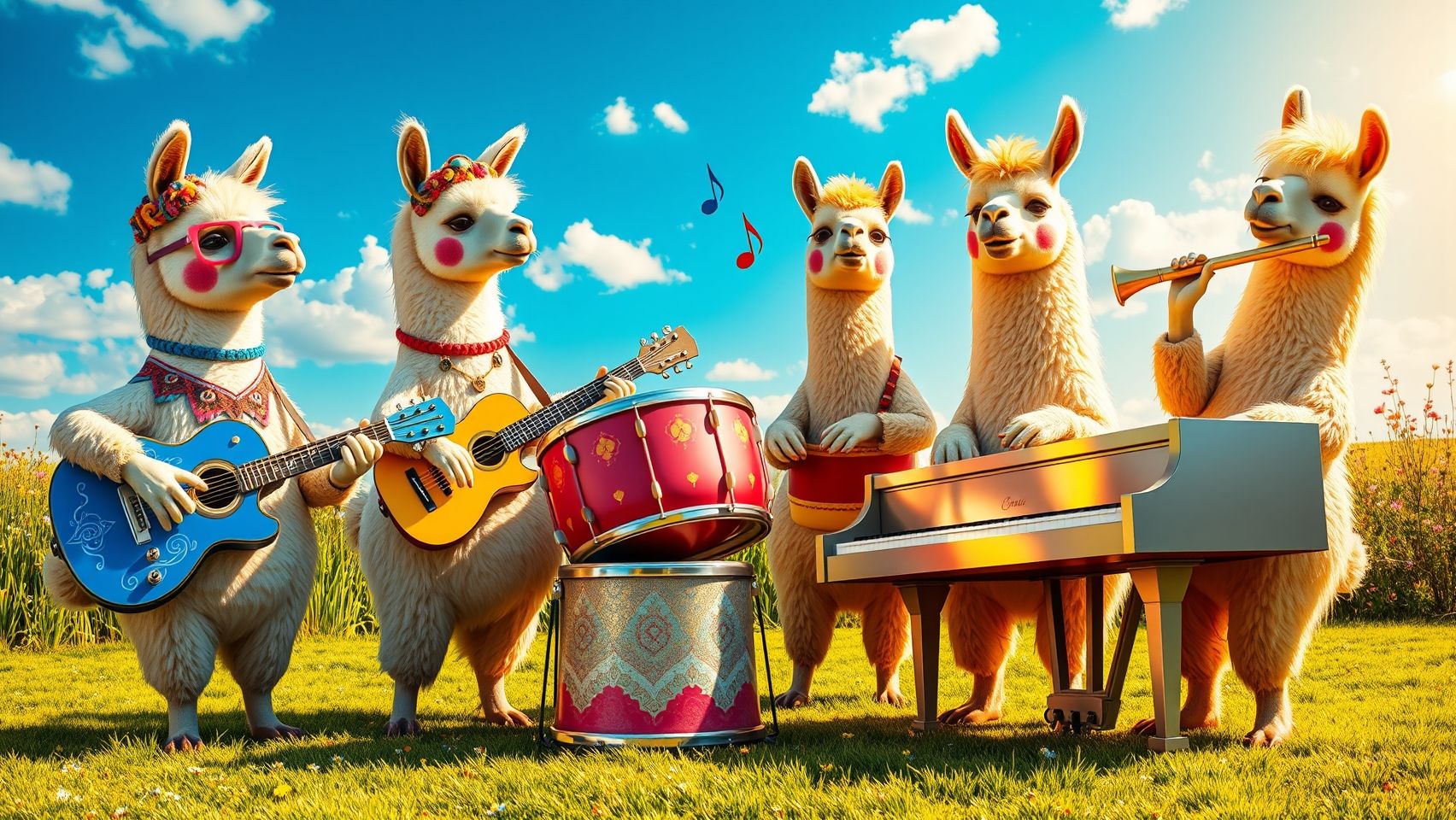 Download A Team Of 5 Lama Animal