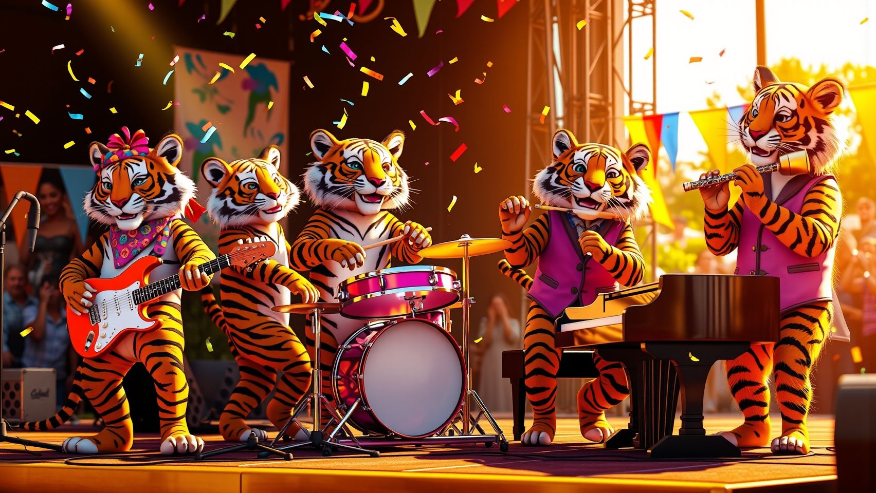 Download A Team Of 5 Tiger Musicians