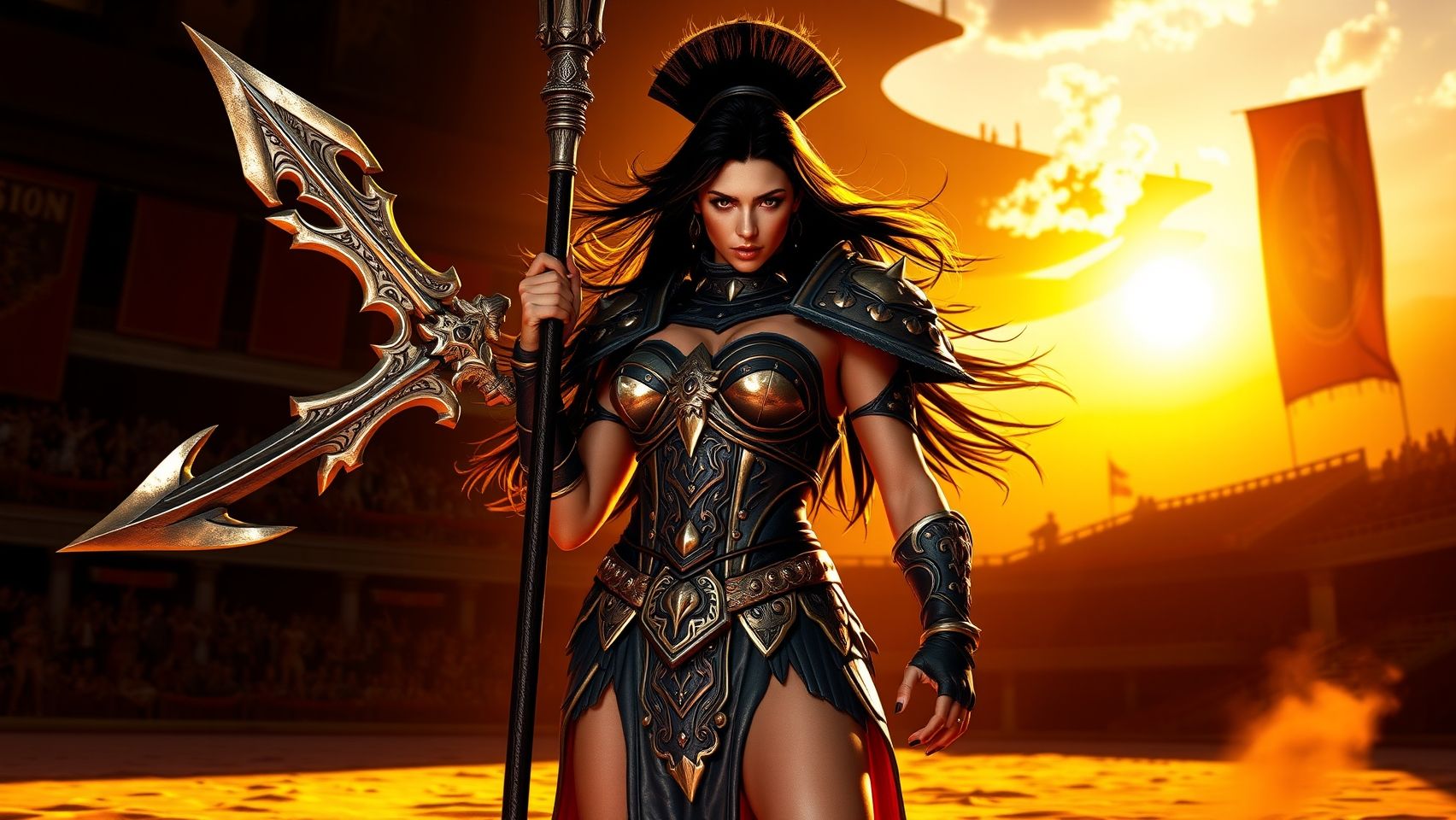 Download Aion Gladiator Girl With Big Spear