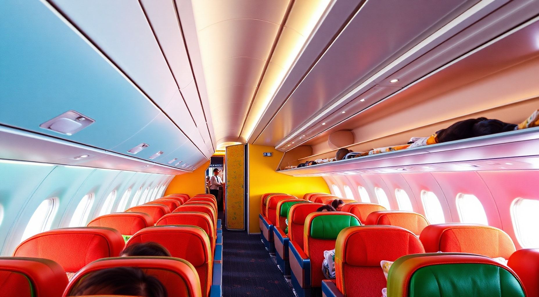 Download Airplane With Colorful Interior Design