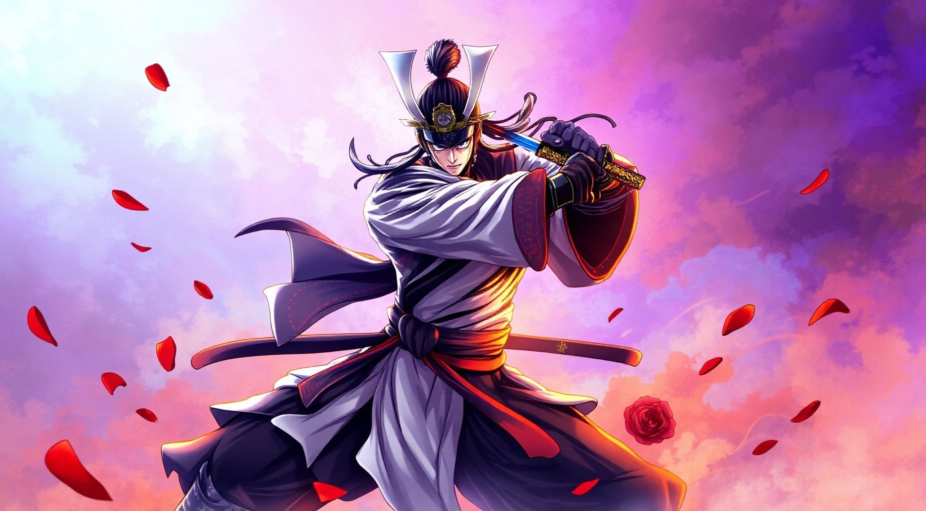 Download An Animestyle Samurai In A Dynamic