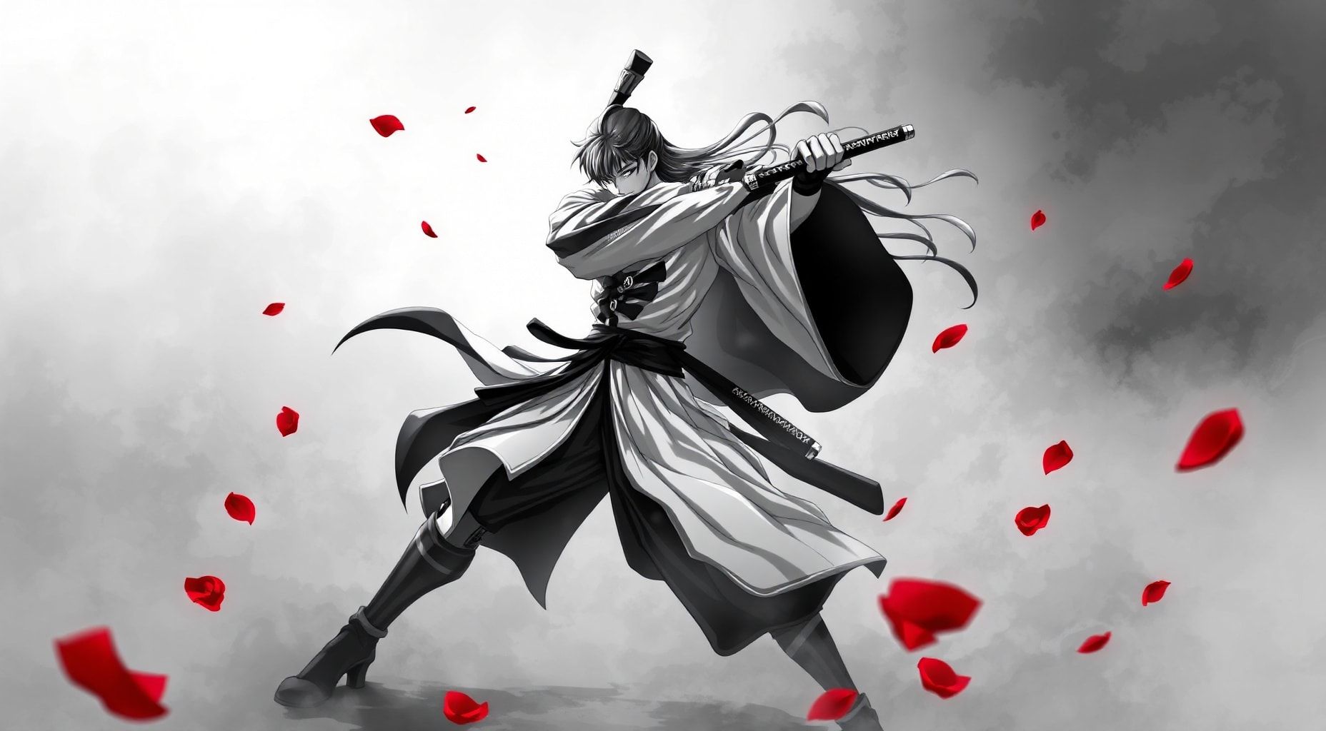 Download An Animestyle Samurai In A Dynamic