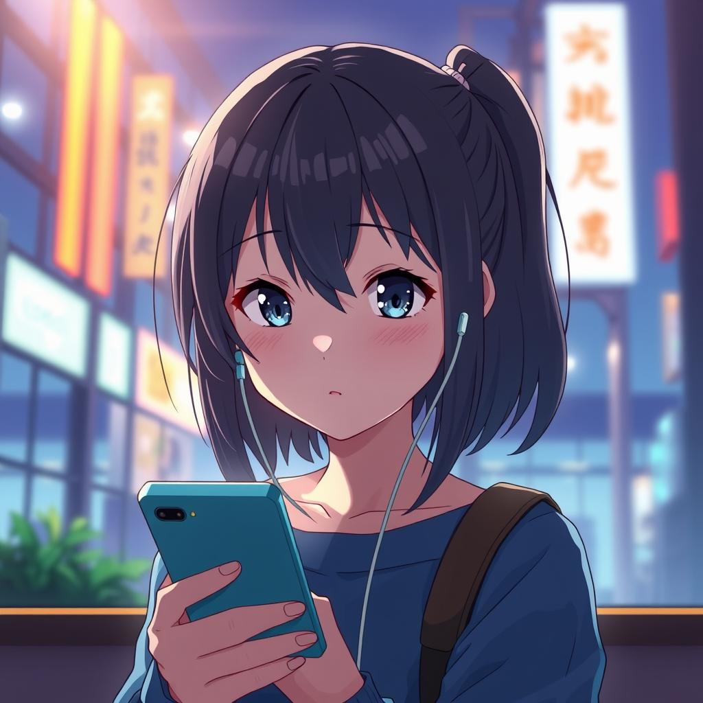 Download Anime Anime Girl Texting