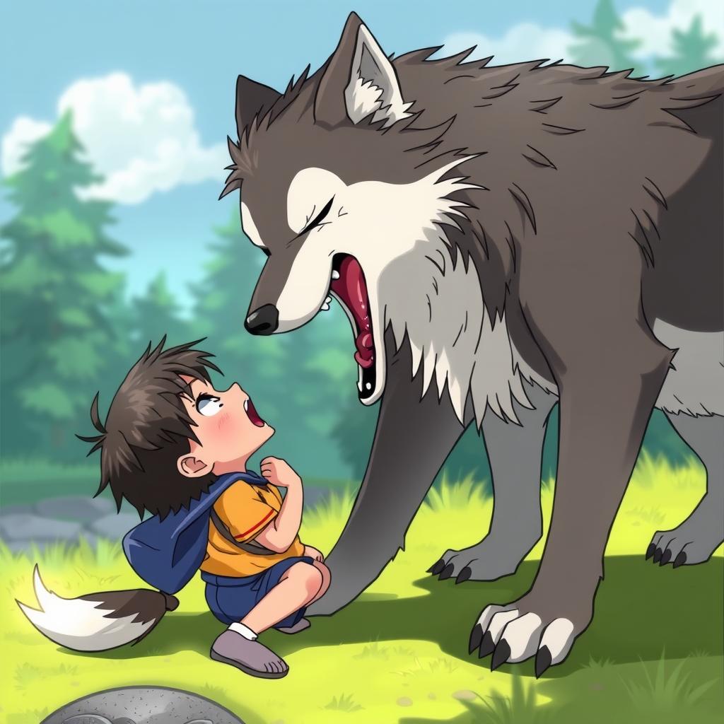 Download Anime Anthropomorphic Wolf Swallowing